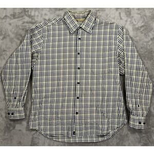 Robert Talbott Dress Shirt Mens L Green Blue Purple Plaid Button Up Chest Pocket